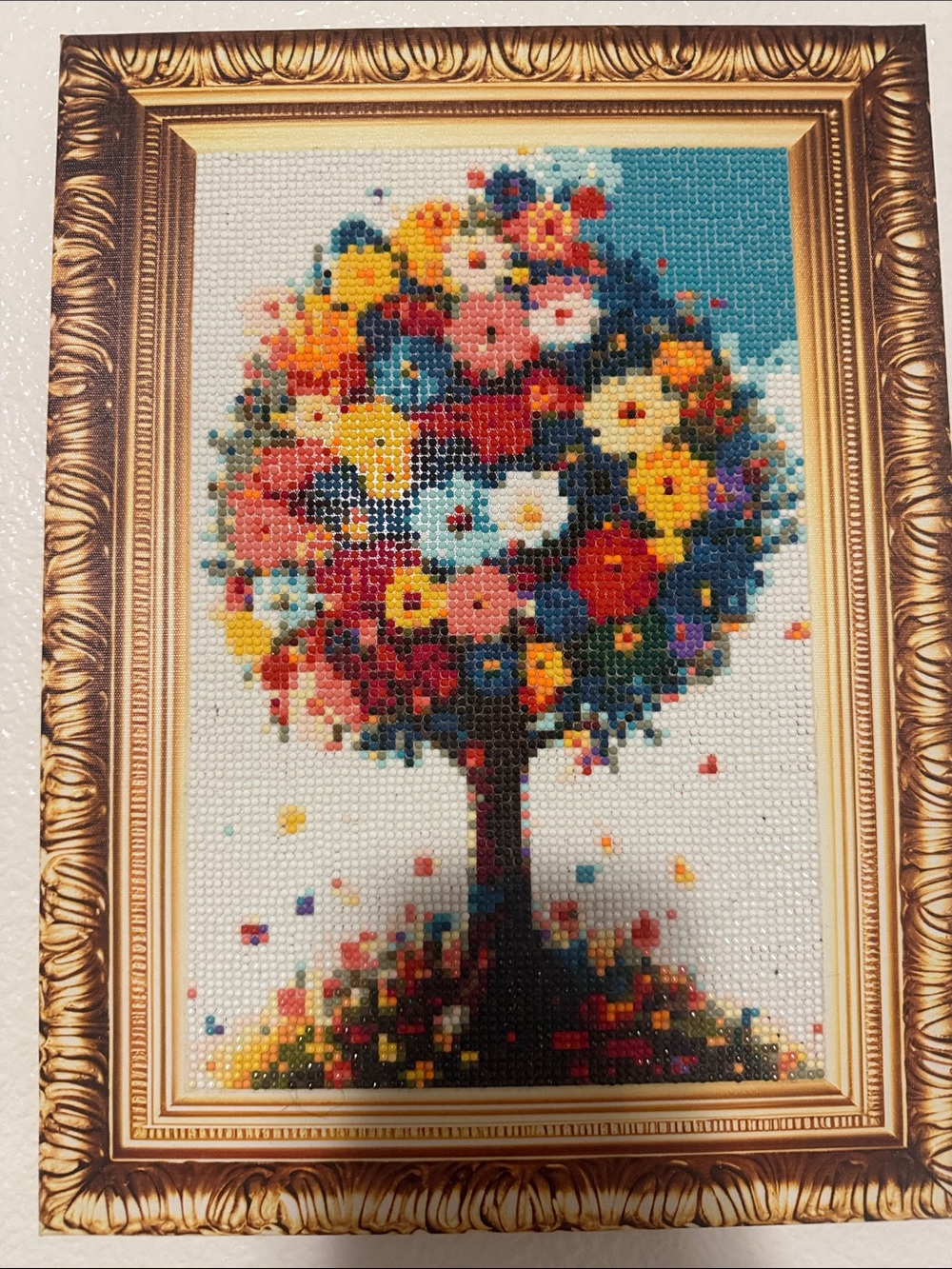 Colorful Floral Tree Mixed-Media Wall Art - Multicolor